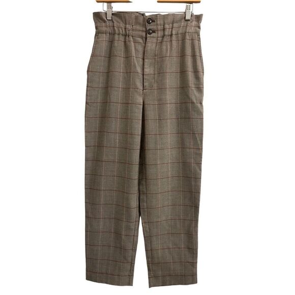 Madewell Paperbag Waist Plaid Ankle Pants 2 EUC - Picture 3 of 9